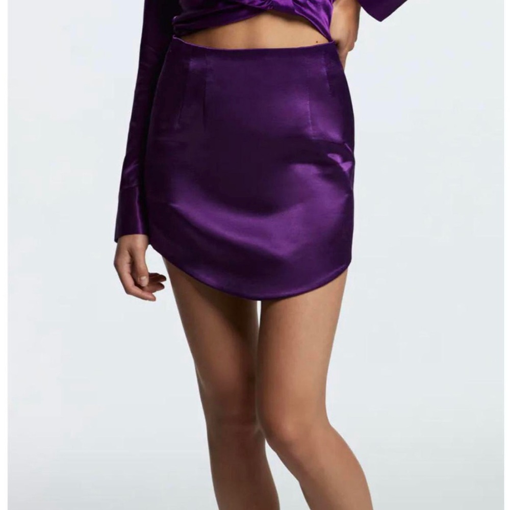 Zara satin purple mini skirt